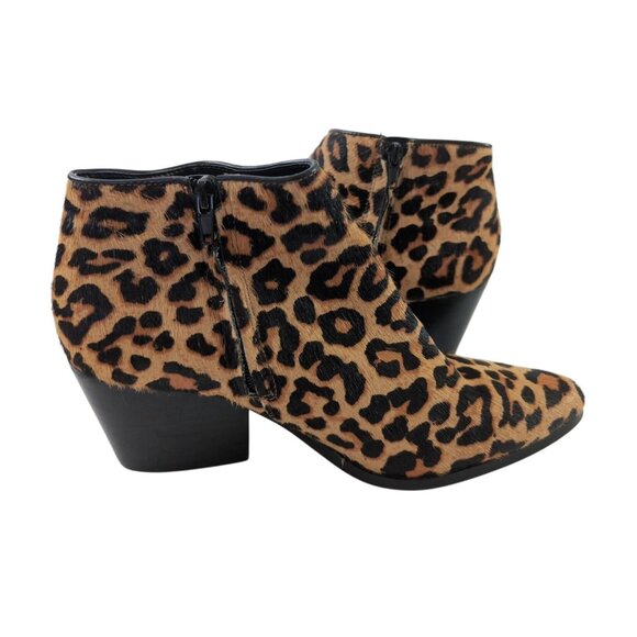 Bleecker & Bond Riley 2 Bootie Ankle Boot Womens 8 Tan Leopard Print Calf Hair - Picture 3 of 11